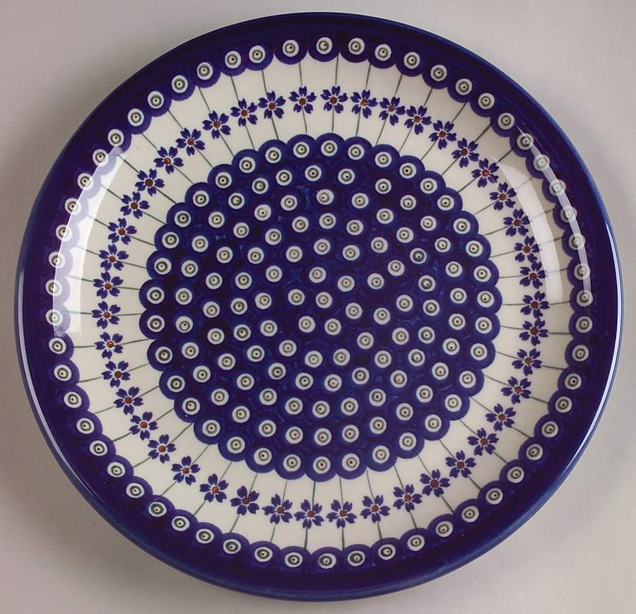 Flowering Peacock Dinner Plate by BOLESLAWIEC-1