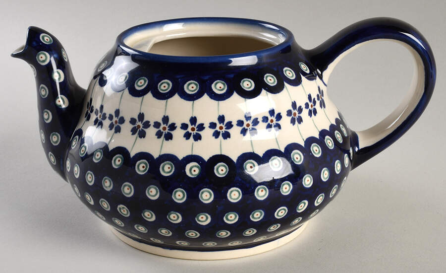 Flowering Peacock Teapot No Lid by BOLESLAWIEC-1