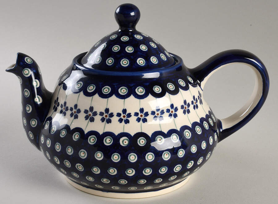 Flowering Peacock Teapot & Lid by BOLESLAWIEC-1