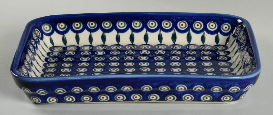 Flowering Peacock 11" Rectangular Baker by BOLESLAWIEC-1