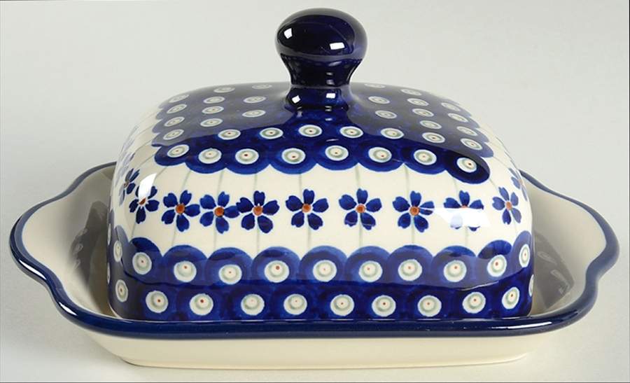 Flowering Peacock Rectangular Covered Butter by BOLESLAWIEC-1