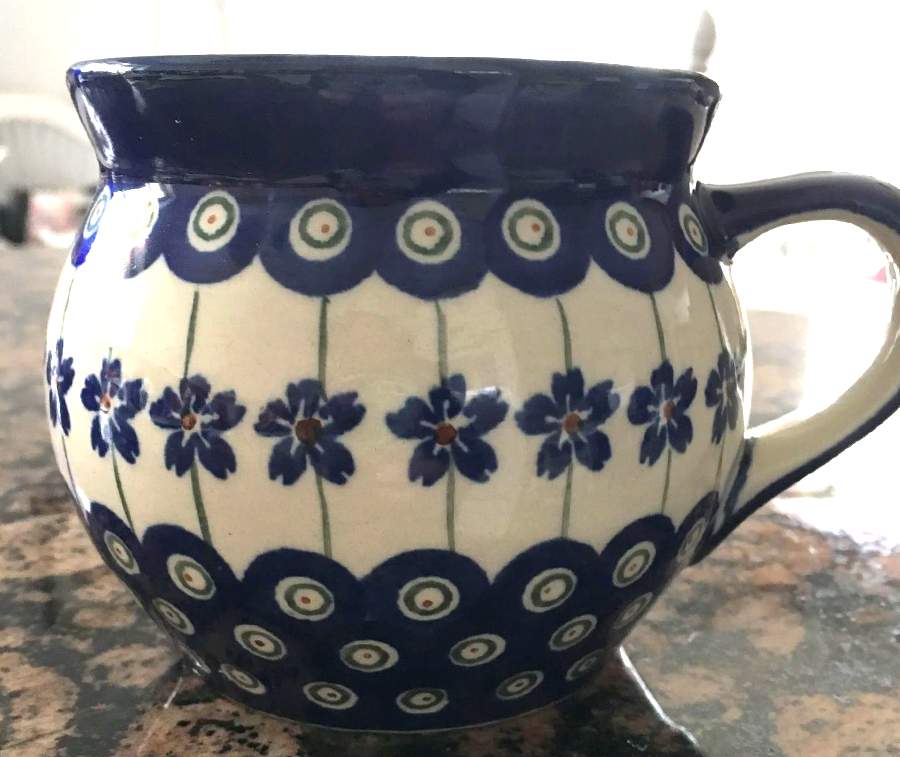 Flowering Peacock Barrel Mug by BOLESLAWIEC-1
