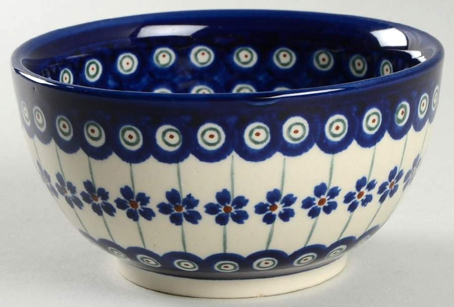 Flowering Peacock Fruit/Dessert (Sauce) Bowl by BOLESLAWIEC-1