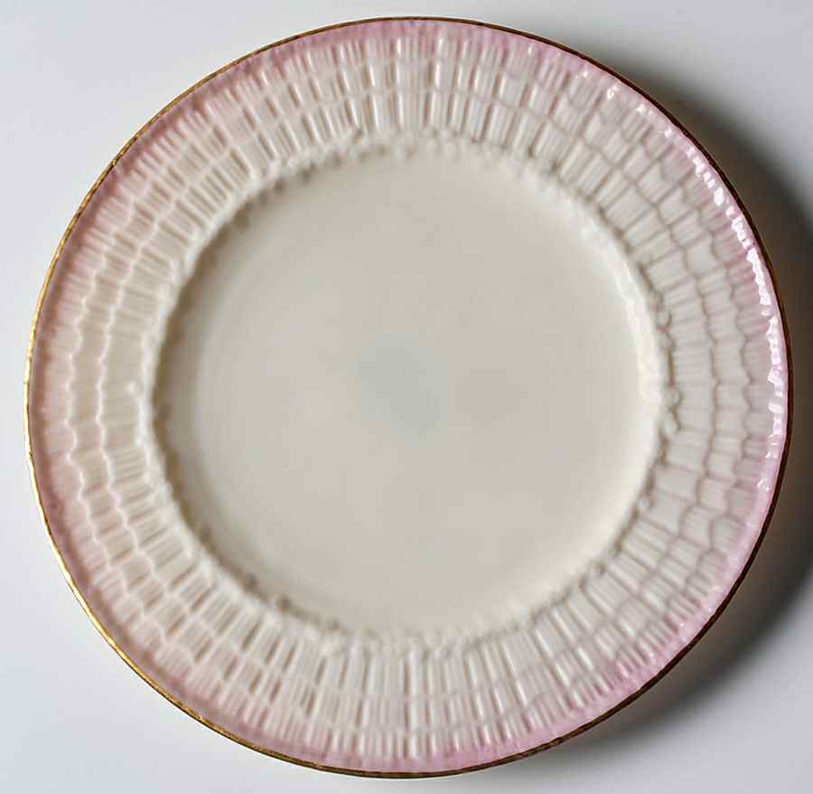 Limpet Pink (Gold Trim) Salad Plate by Belleek Pottery (Ireland)-1