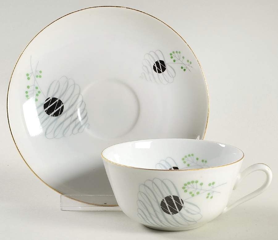 BOH178 Flat Cup & Saucer Set by Bohemia Ceramic Works-1