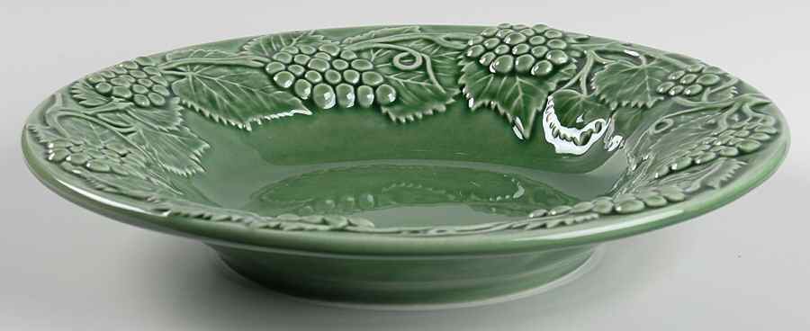 Grape Green Large Rim Soup Bowl by Bordallo Pinheiro-1