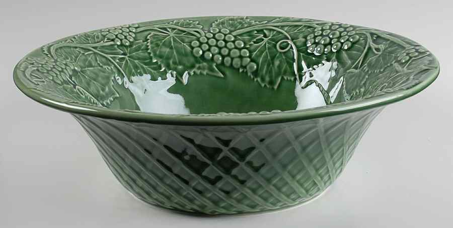 Grape Green 12" Large Salad Serving Bowl by Bordallo Pinheiro-1