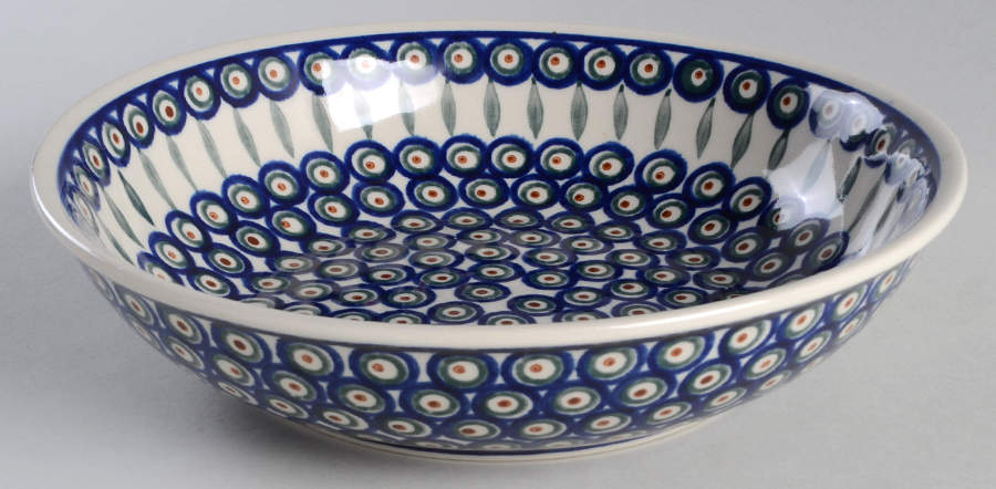 Peacock 9" Round Serving Bowl by BOLESLAWIEC-1