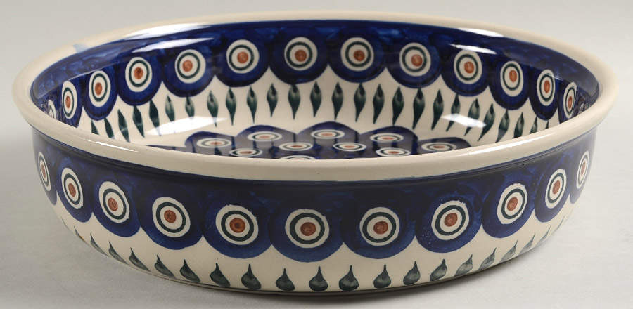 Peacock 9" Round Baker by BOLESLAWIEC-1