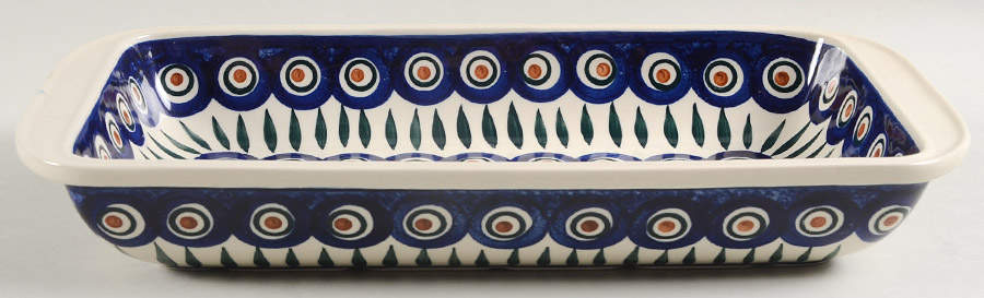 Peacock 12" Rectangular Baker by BOLESLAWIEC-1
