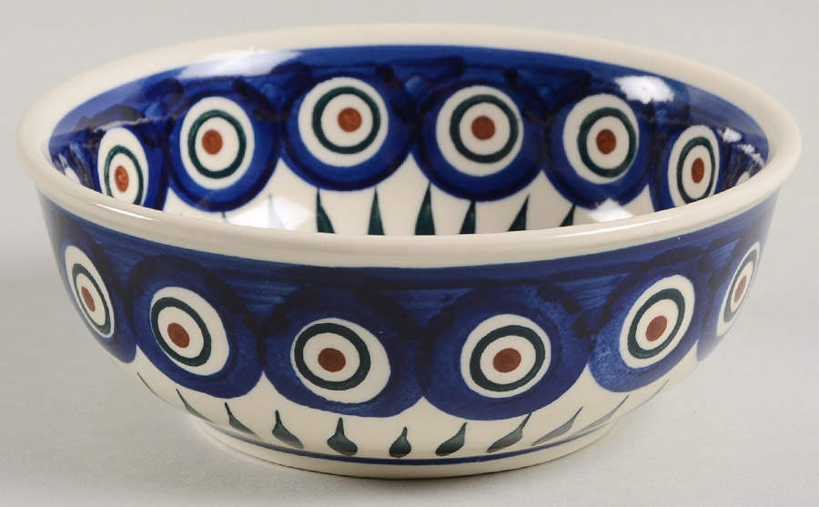Peacock Fruit/Dessert (Sauce) Bowl by BOLESLAWIEC-1