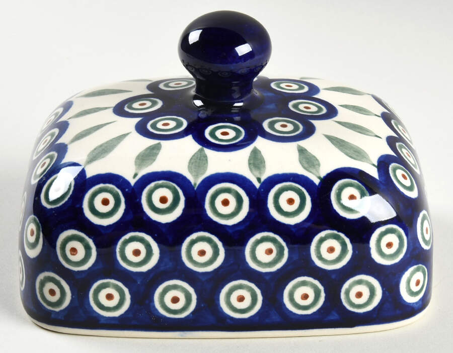 Peacock Lid for Rectangular Butter by BOLESLAWIEC-1
