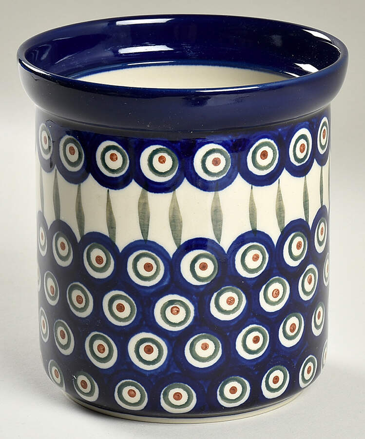 Peacock Medium Canister No Lid by BOLESLAWIEC-1