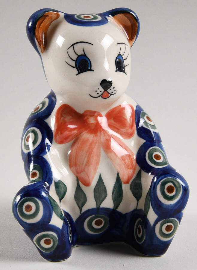 Peacock Bear Figurine by BOLESLAWIEC-1
