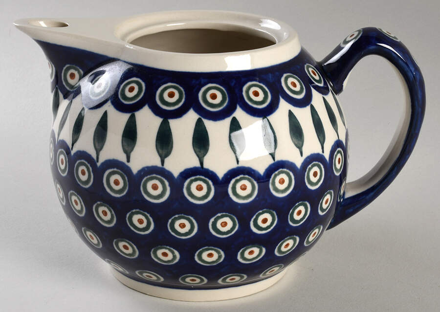 Peacock Coffee Pot No Lid by BOLESLAWIEC-1