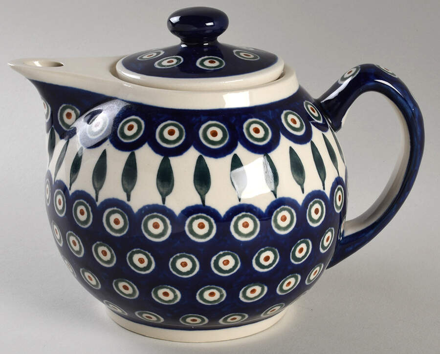 Peacock Coffee Pot & Lid by BOLESLAWIEC-1