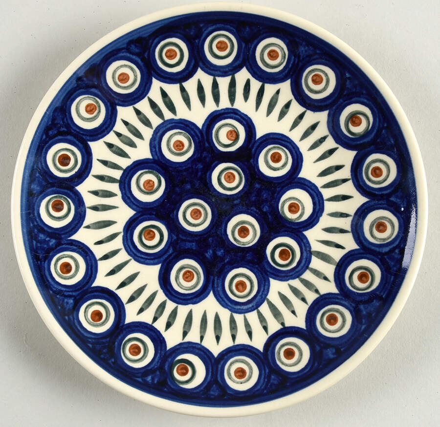 Peacock Coupe Salad Plate by BOLESLAWIEC-1