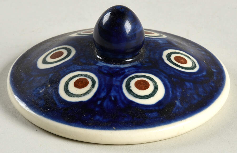 Peacock Lid for Canister for Wood Kitchen Shelf Set by BOLESLAWIEC-1