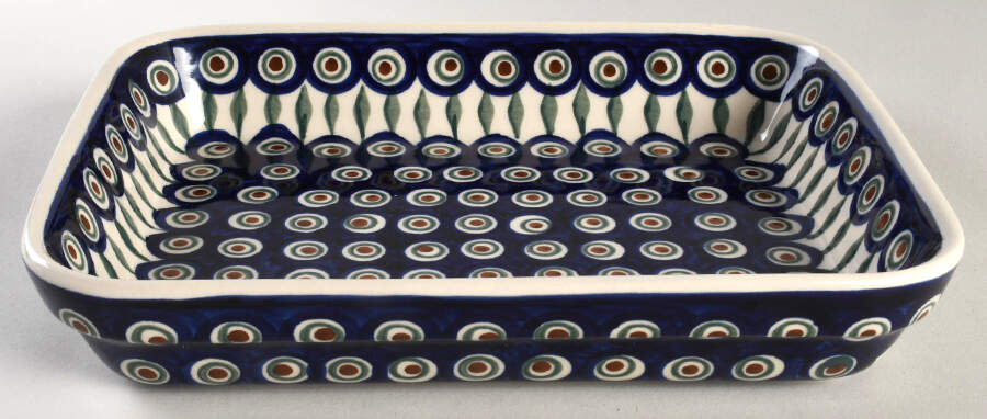 Peacock 10" Rectangular Baker by BOLESLAWIEC-1
