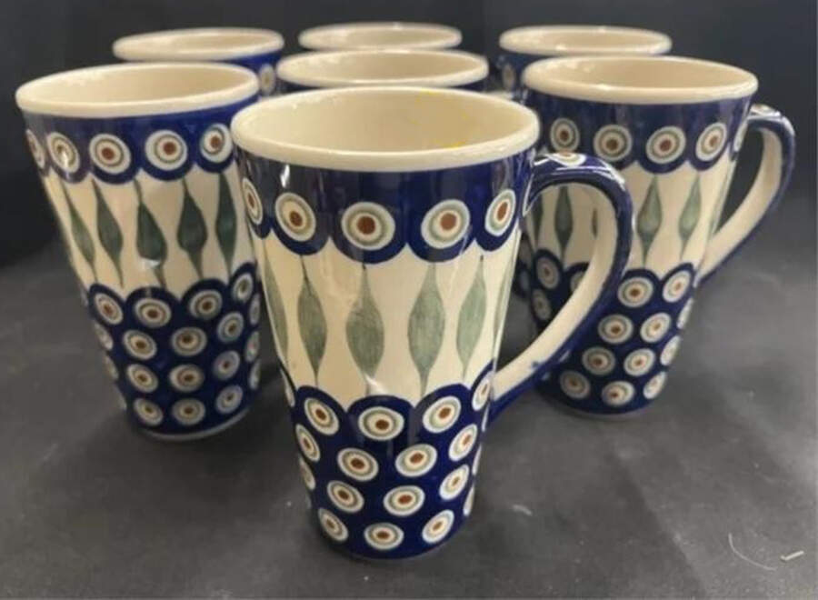 Peacock Tall Mug by BOLESLAWIEC-1