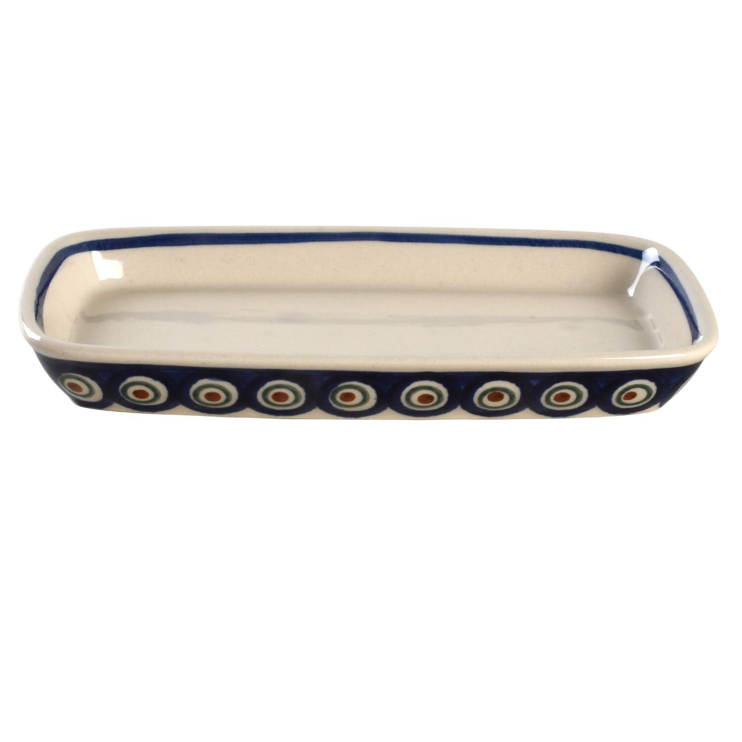 Peacock Rectangular Butter No Lid by BOLESLAWIEC-1