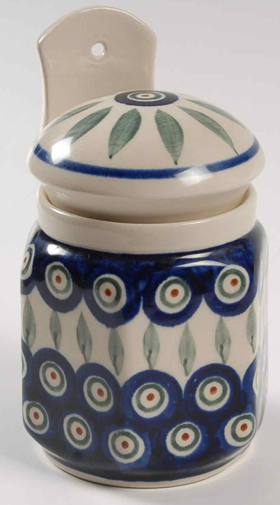 Peacock 3" Wall Hanging Storage Jar & Lid by BOLESLAWIEC-1