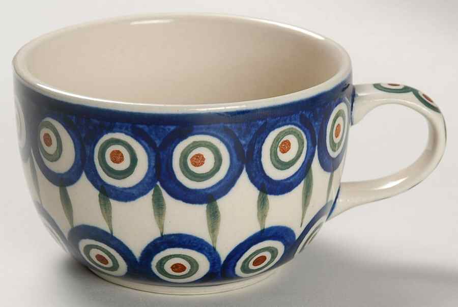 Peacock Flat Cup by BOLESLAWIEC-1