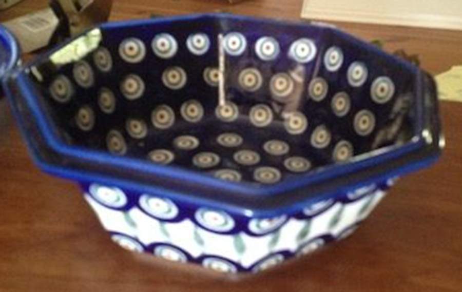 Peacock 7" Octagonal Vegetable Bowl by BOLESLAWIEC-1