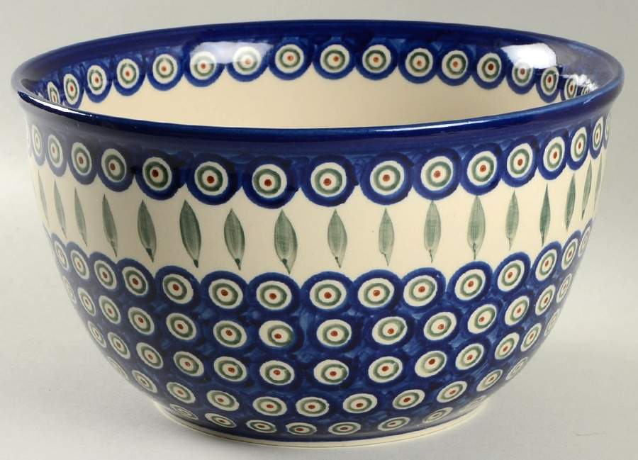 Peacock 10" Mixing Bowl by BOLESLAWIEC-1