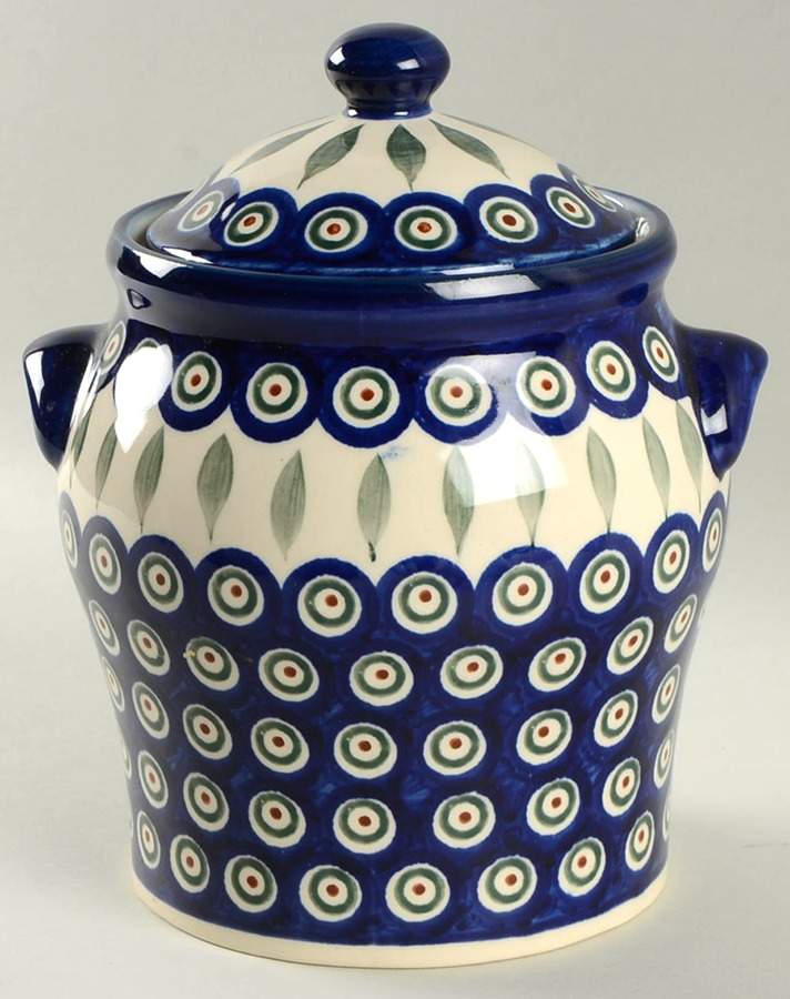 Peacock Small Canister & Lid by BOLESLAWIEC-1
