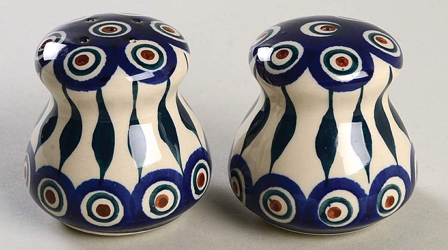 Peacock Salt & Pepper Set by BOLESLAWIEC-1