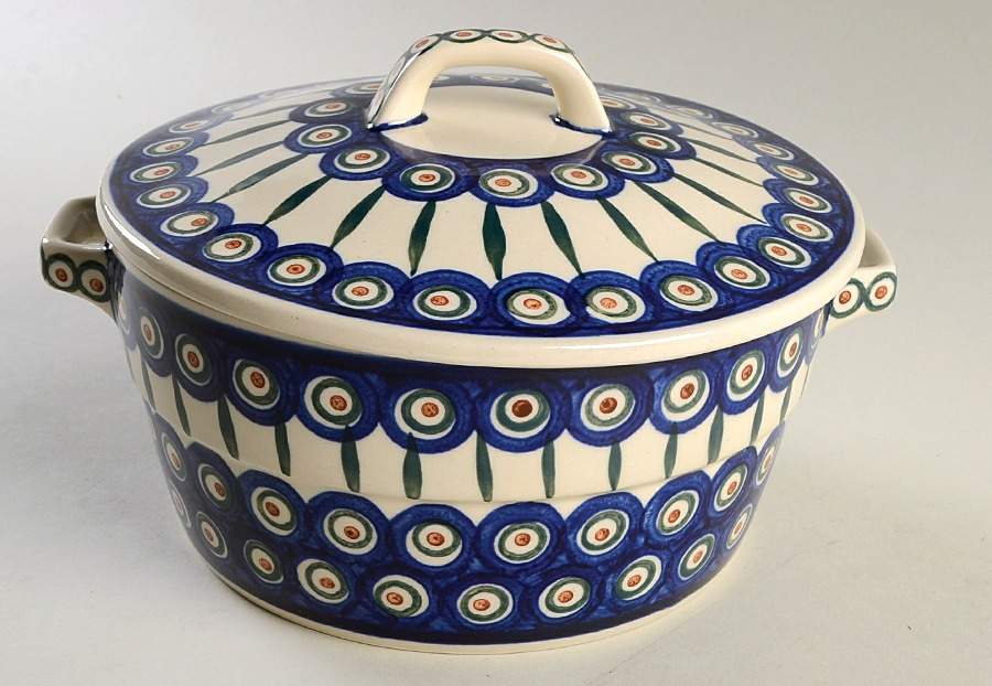 Peacock 2 Qt Round Covered Casserole by BOLESLAWIEC-1