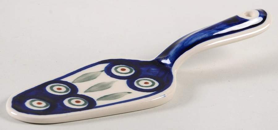 Peacock Solid Ceramic Pie/Cake Server by BOLESLAWIEC-1
