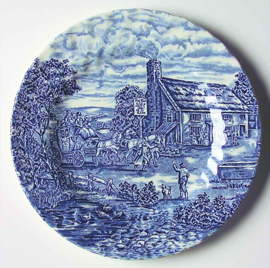 The Post House Blue (Swirl) Salad Plate by Bursley-1