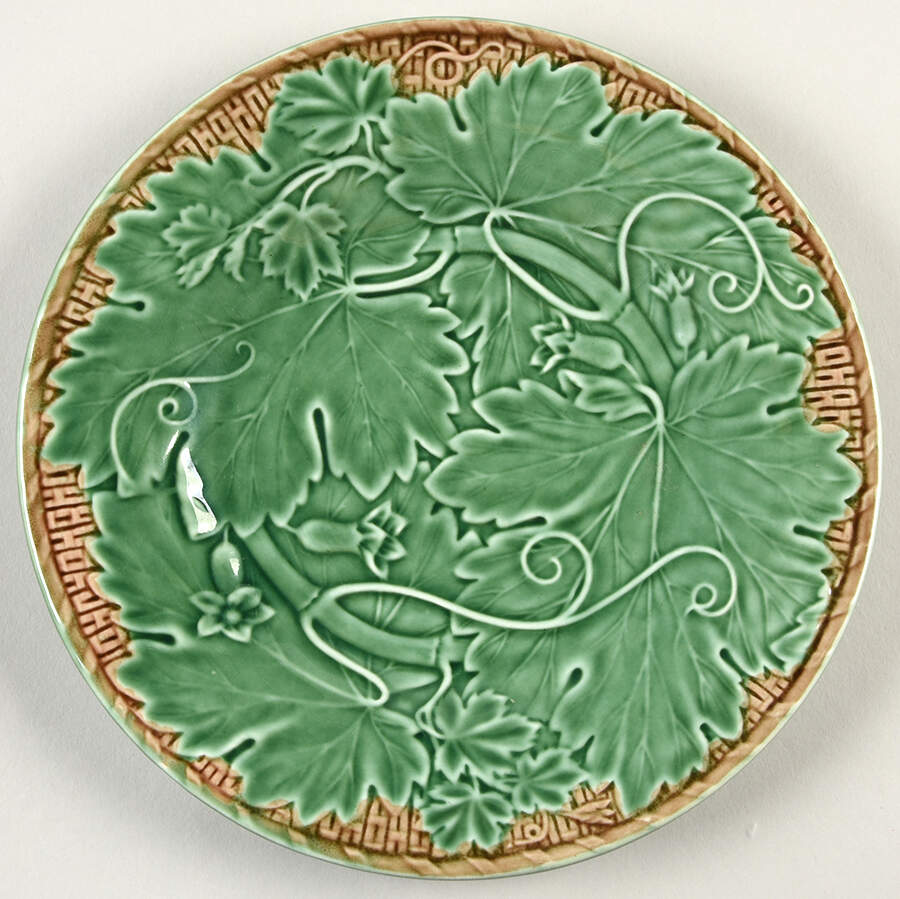 Vine Green Brown Salad Plate by Bordallo Pinheiro-1