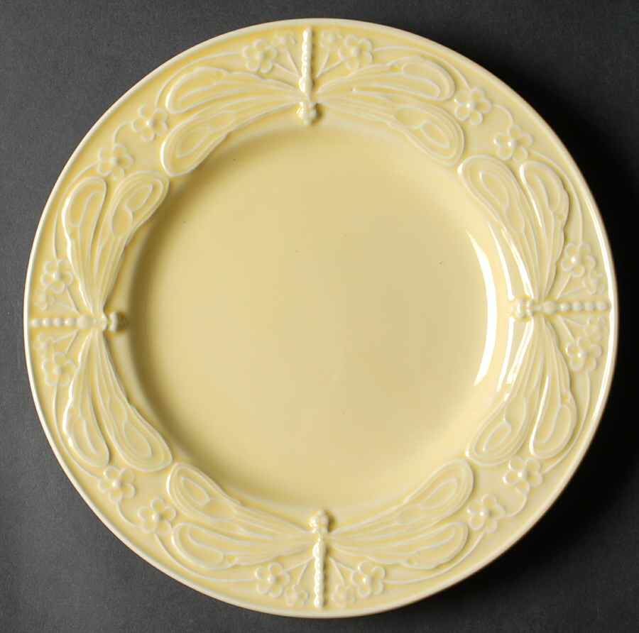 Dragonfly (Yellow) Dinner Plate by Bordallo Pinheiro-1