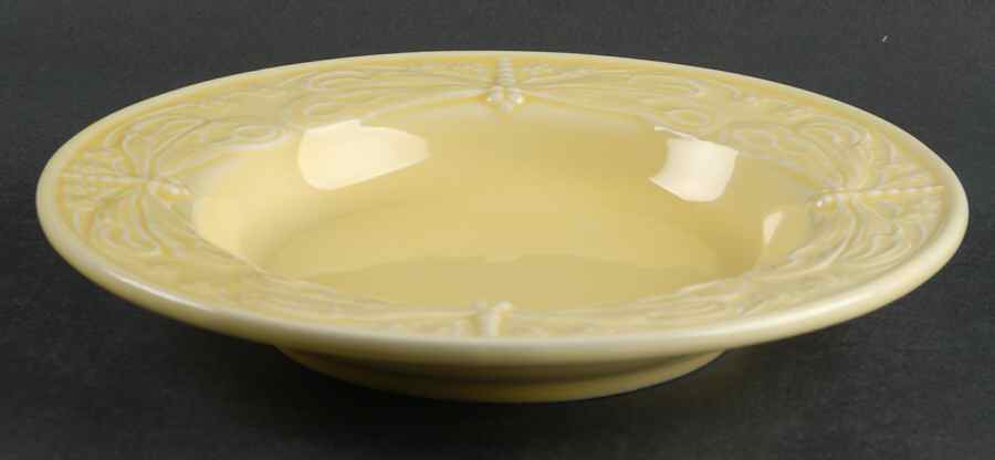 Dragonfly (Yellow) Large Rim Soup Bowl by Bordallo Pinheiro-1