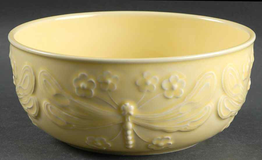 Dragonfly (Yellow) 7" Salad Serving Bowl by Bordallo Pinheiro-1
