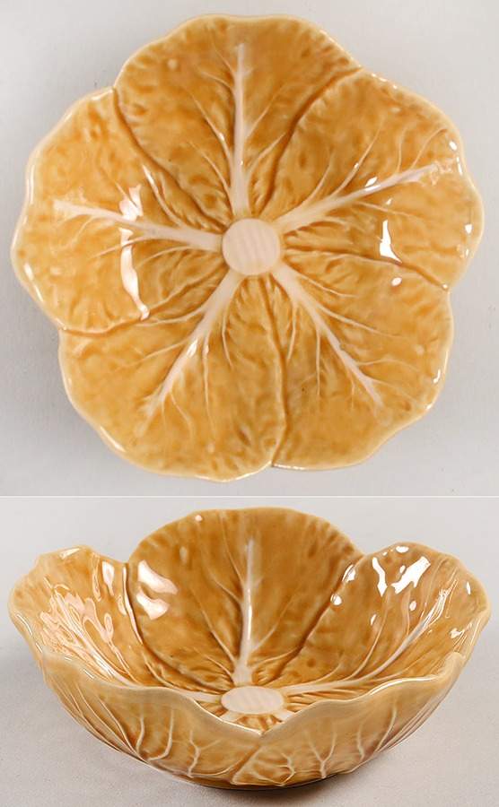 Cabbage Honey Gold Fruit/Dessert (Sauce) Bowl by Bordallo Pinheiro-1
