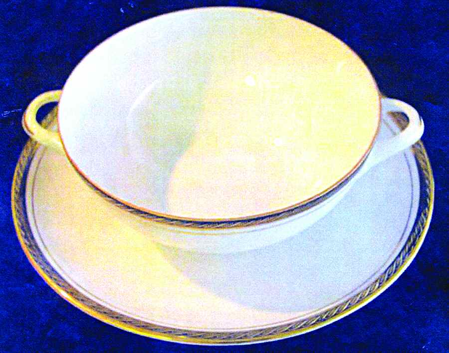 BHY1 Flat Cream Soup Bowl & Saucer Set by Bhm-Bavaria-1