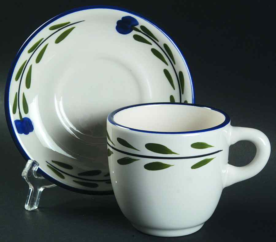 Bella Flora Flat Cup & Saucer Set by Coors China (California)-1