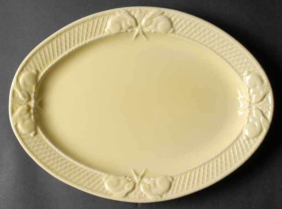 Rabbit Yellow 15" Oval Serving Platter by Bordallo Pinheiro-1