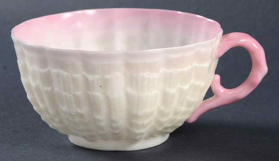 Tridacna Pink (No Trim) Flat Cup by Belleek Pottery (Ireland)-1