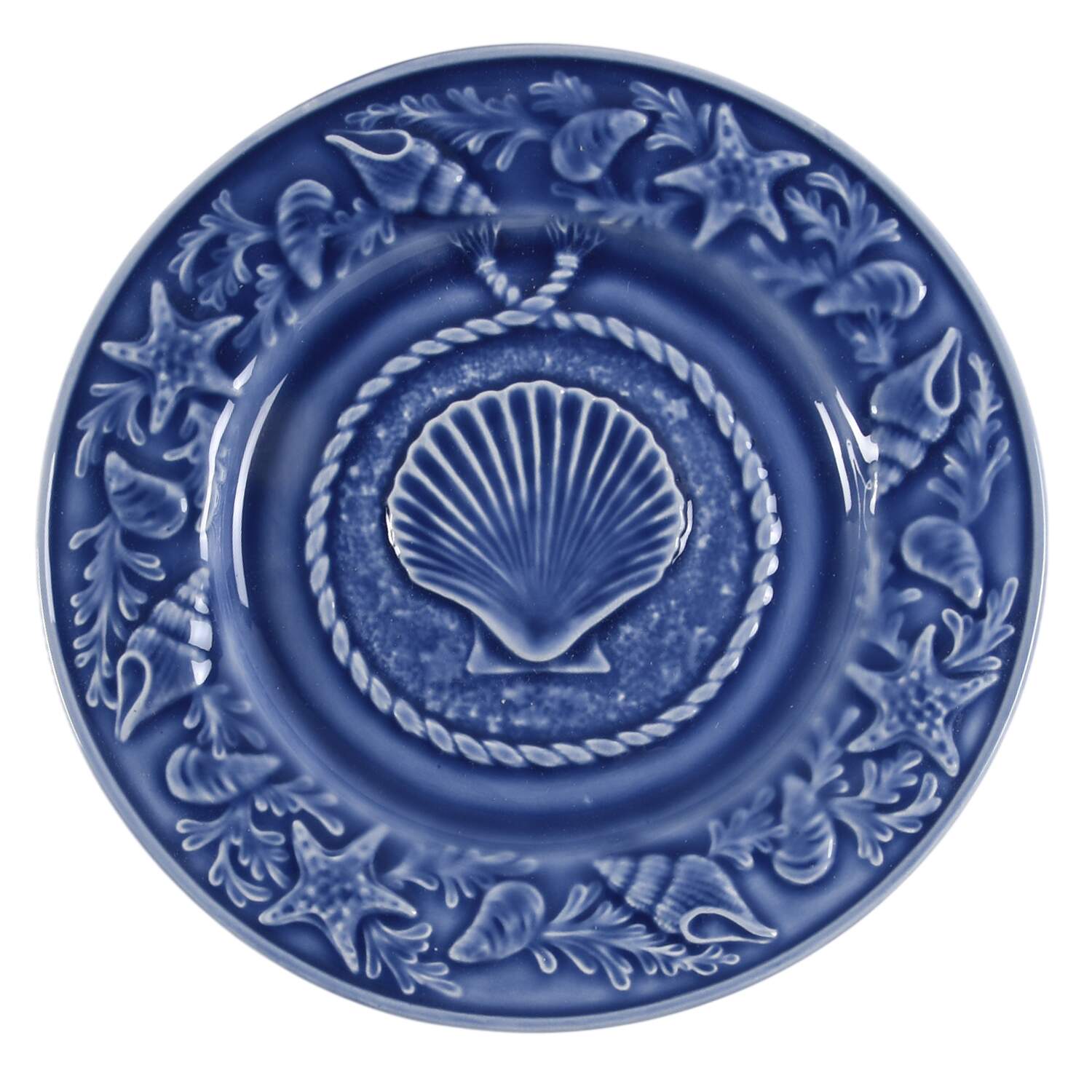 Seashell Service Blue Salad Plate by Bordallo Pinheiro-1