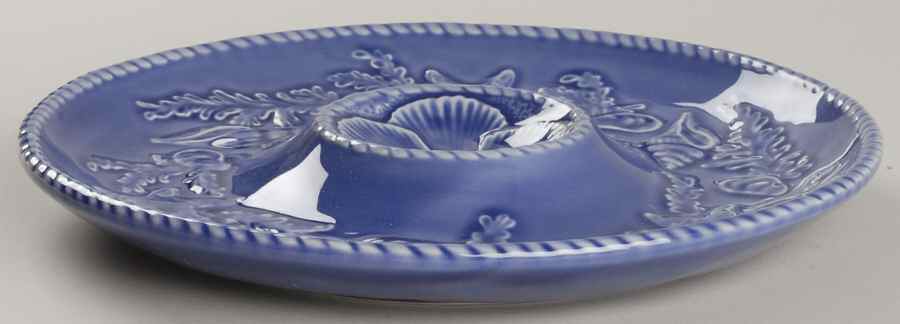 Seashell Service Blue 1 Piece Chip & Dip by Bordallo Pinheiro-1