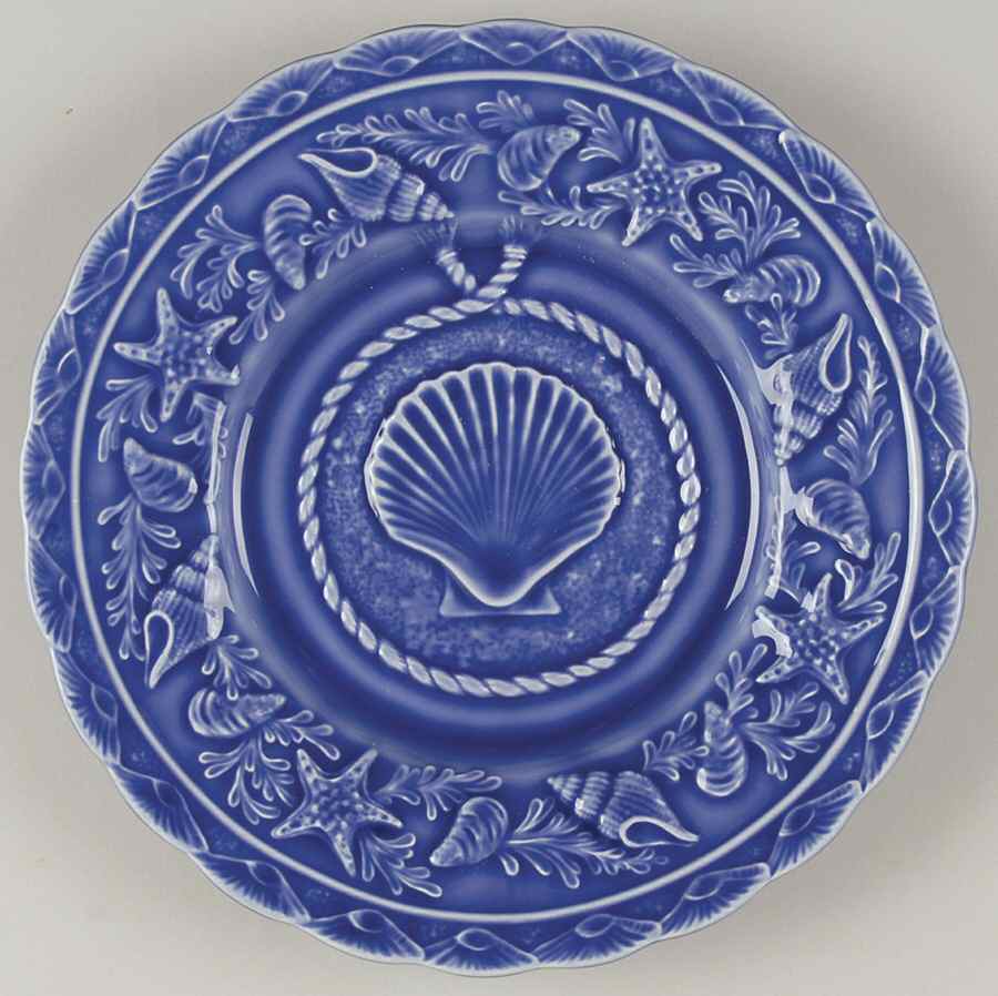 Seashell Service Blue Luncheon Plate by Bordallo Pinheiro-1