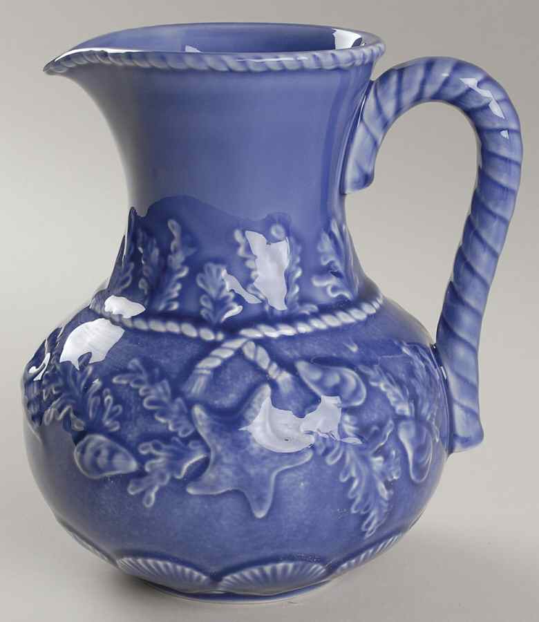 Seashell Service Blue 48 Oz Pitcher by Bordallo Pinheiro-1