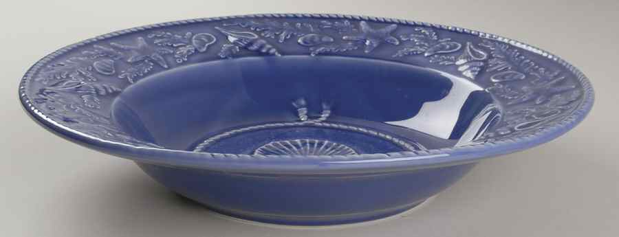 Seashell Service Blue 13" Round Serving Bowl by Bordallo Pinheiro-1