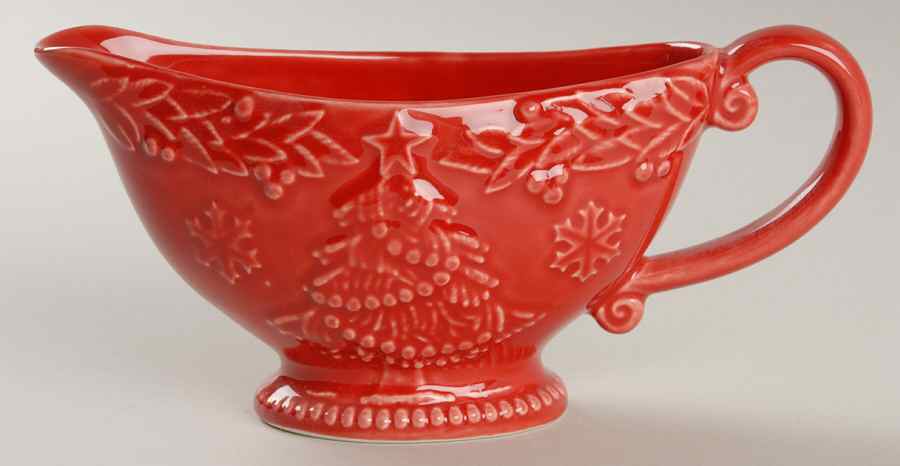 Poinsettia (Christmas) Gravy Boat by Bordallo Pinheiro-1