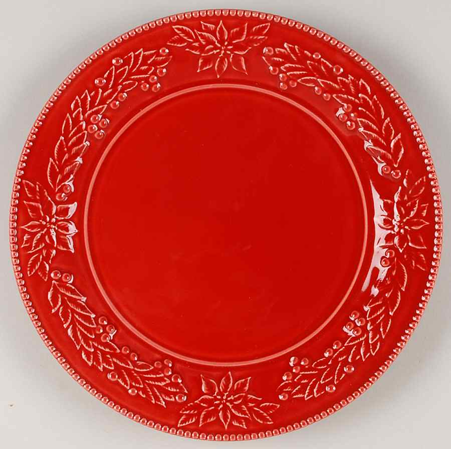 Poinsettia (Christmas) Dinner Plate by Bordallo Pinheiro-1